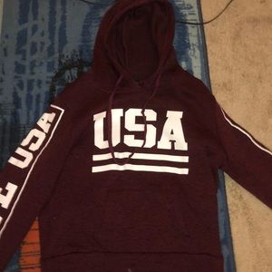 USA maroon hoodie